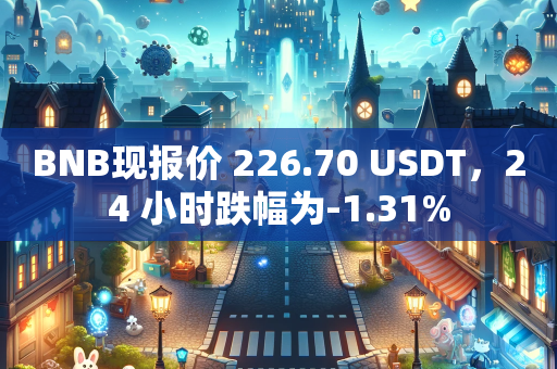 BNB现报价 226.70 USDT，24 小时跌幅为-1.31%